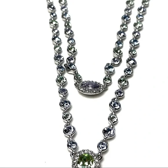 Givenchy | NWT Double Layered Crystal Rhodium Pave Y-Necklace - Picture 7 of 15